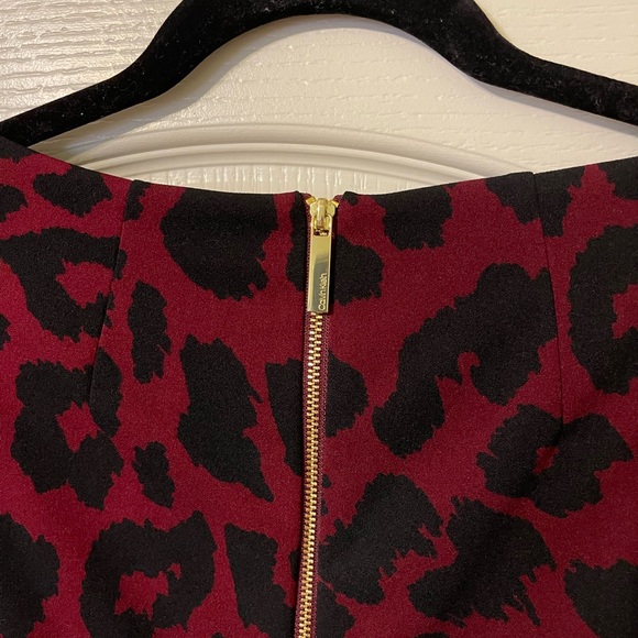 Calvin Klein Dresses & Skirts - Calvin Klein Burgundy Red and Black Zipper Back Dress.  Size 14